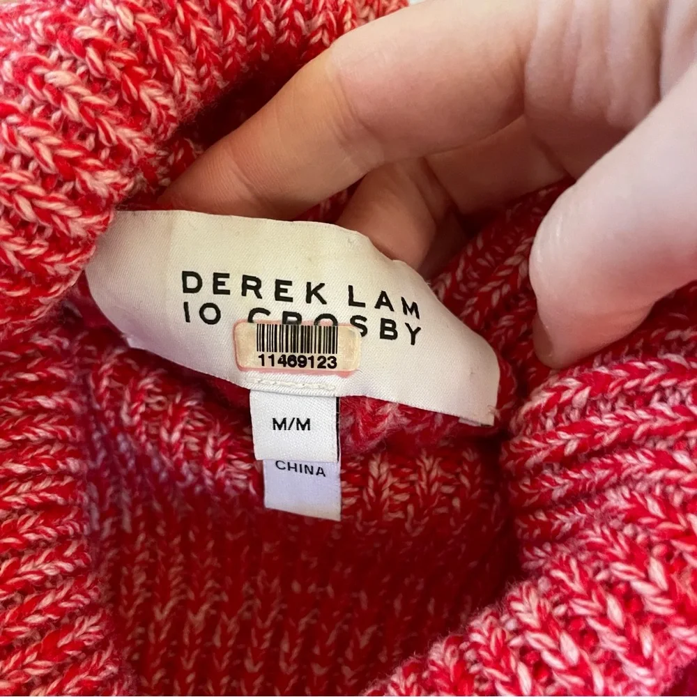 Derek Lam 10 Crosby Bicolor 100% merino wool long line turtleneck sweater $495
